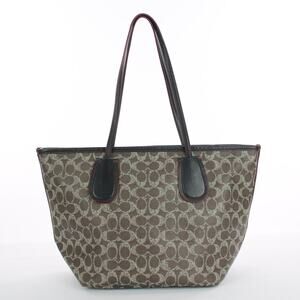 Coach Signature Tote Bag Brown Canvas Shoulder Bag Style 34595
